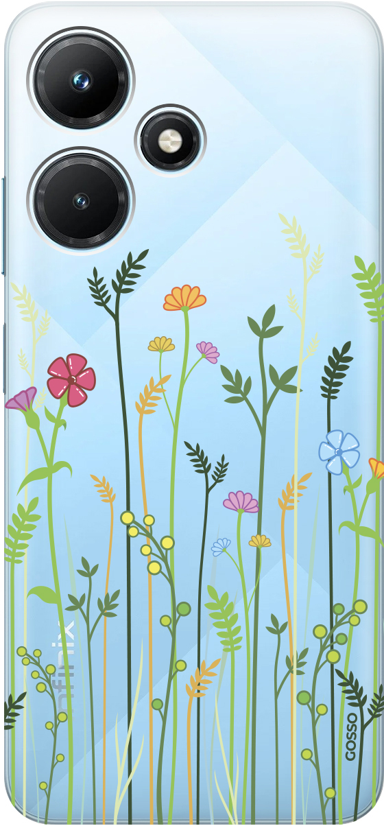 

Чехаол на Infinix Hot 30i "Flowers and Fern" прозрачный, Прозрачный;желтый;зеленый;розовый, 159410