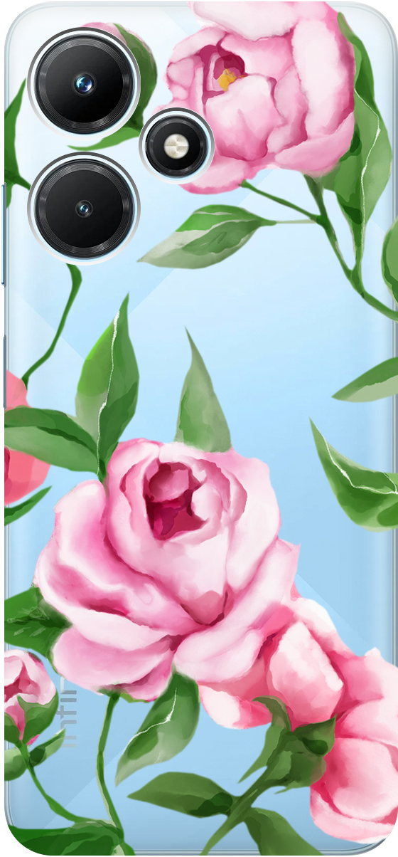 

Чехаол на Infinix Hot 30i "Amazing Peonies" прозрачный, Прозрачный;розовый, 159410