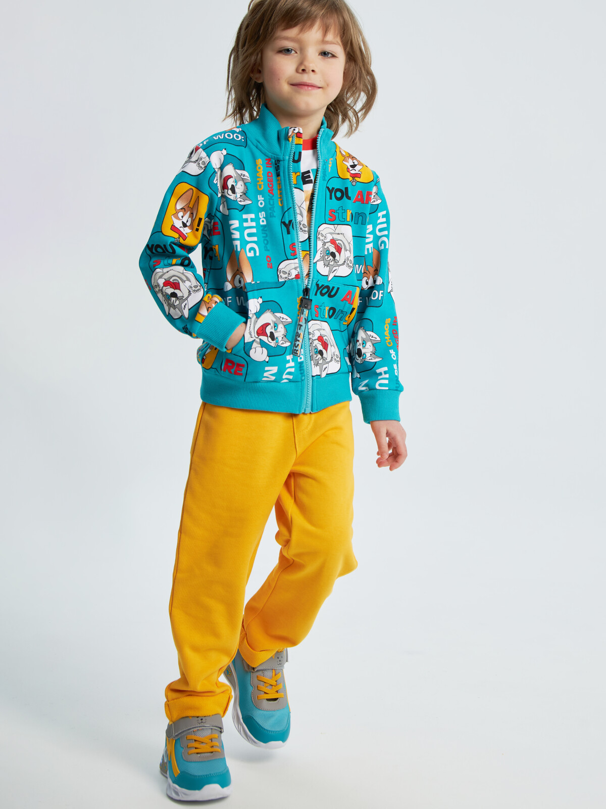 

Брюки детские PlayToday Kids 12312374, жёлтый, 98, Желтый, 12312374