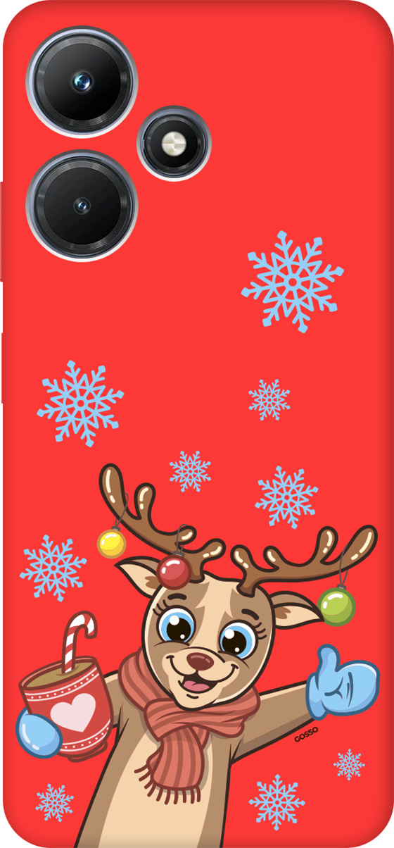 

Чехол на Infinix Hot 30i "Christmas Deer" красный, Красный;коричневый, 159422