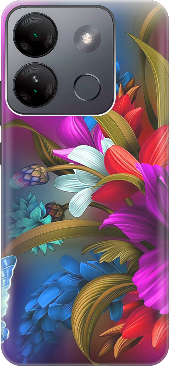 

Чехаол на Infinix Smart 7 HD "Фантастические цветы", Зеленый;красный;фиолетовый, 159430