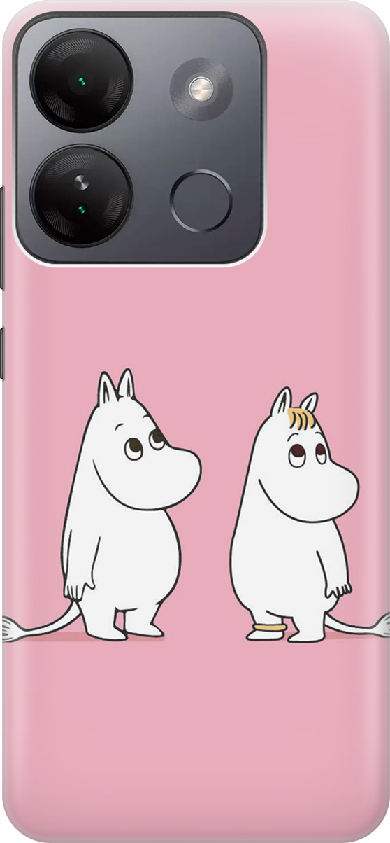 

Чехаол на Infinix Smart 7 HD "Муми-тролли на розовом", Белый;розовый, 159428
