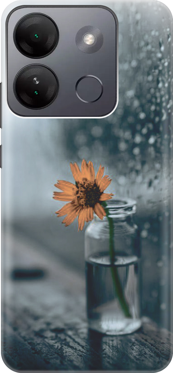 

Чехаол на Infinix Smart 7 HD "Осенняя меланхолия", Желтый;серый, 159431
