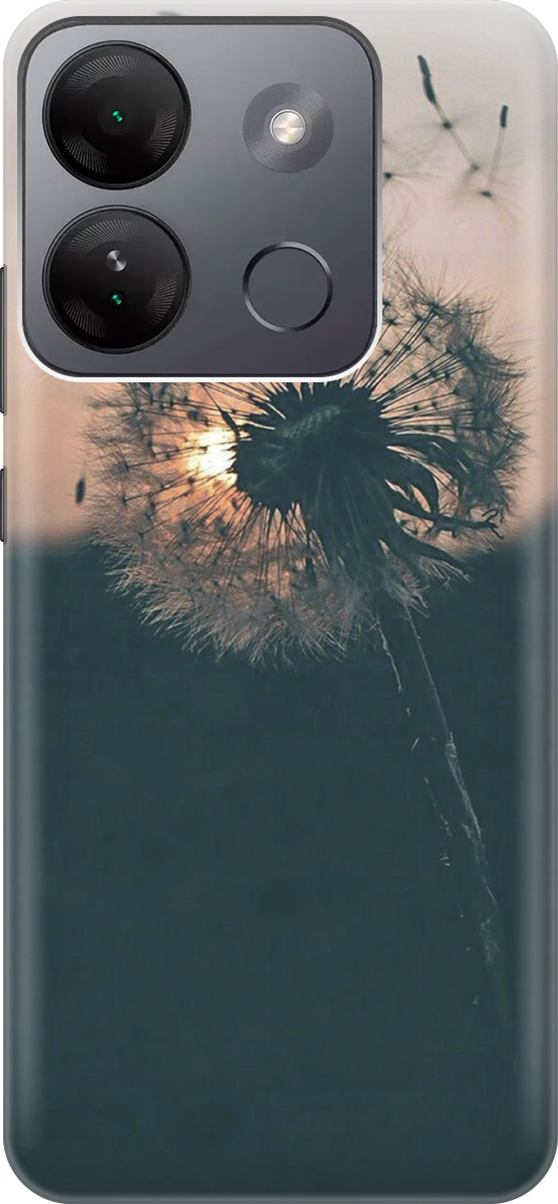 

Чехаол на Infinix Smart 7 HD "Одуванчик на закате", Серый;черный, 159431