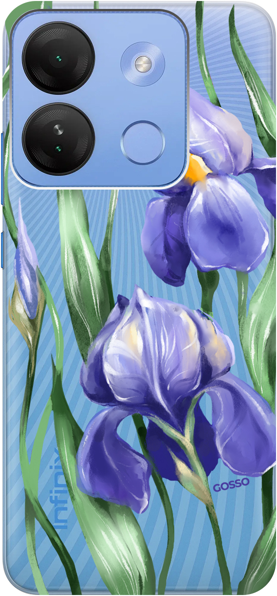

Чехол на Infinix Smart 7 HD "Amazing Irises" прозрачный, Прозрачный;белый;синий, 159432
