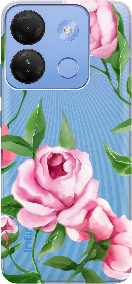 

Чехол на Infinix Smart 7 HD "Amazing Peonies" прозрачный, Прозрачный;розовый, 159432