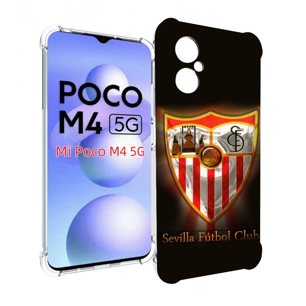

Чехол MyPads фк севилья испания мужской для Xiaomi Poco M4 5G, Прозрачный, Tocco