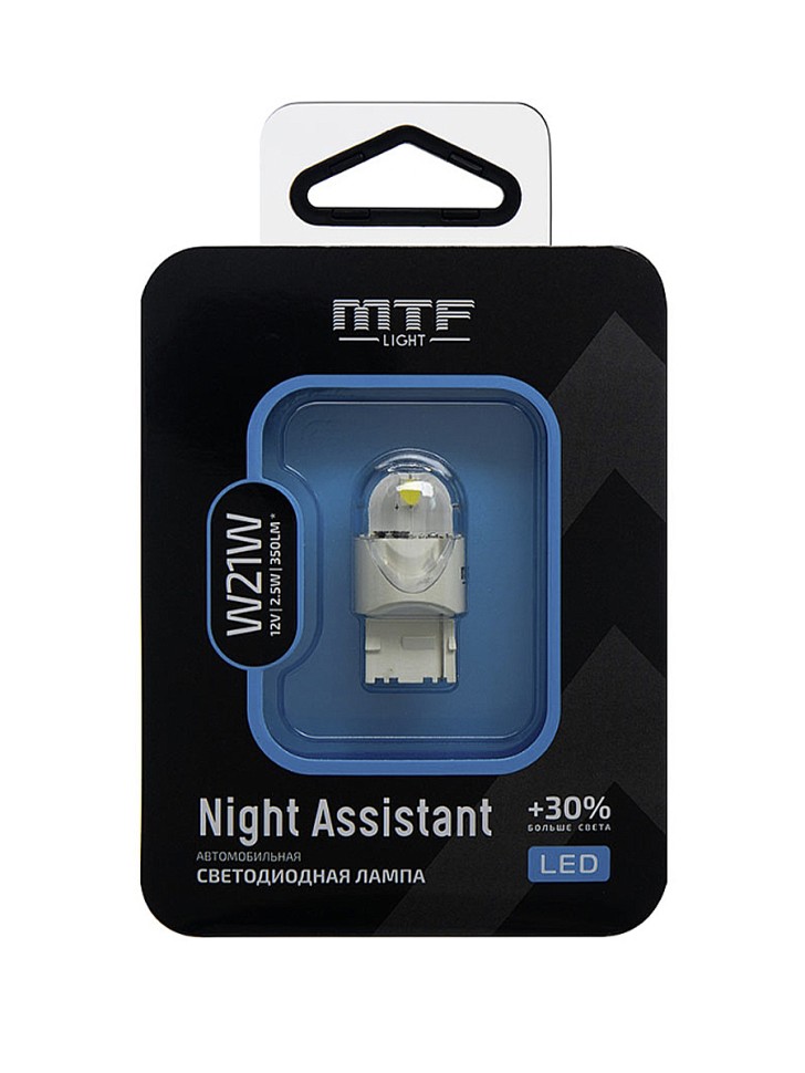 Светодиодная автолампа MTF Light Night Assistant W21W белый 1шт