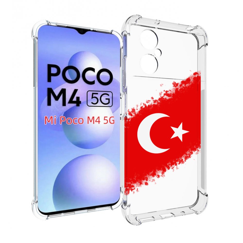

Чехол MyPads флаг Турции для Xiaomi Poco M4 5G, Прозрачный, Tocco