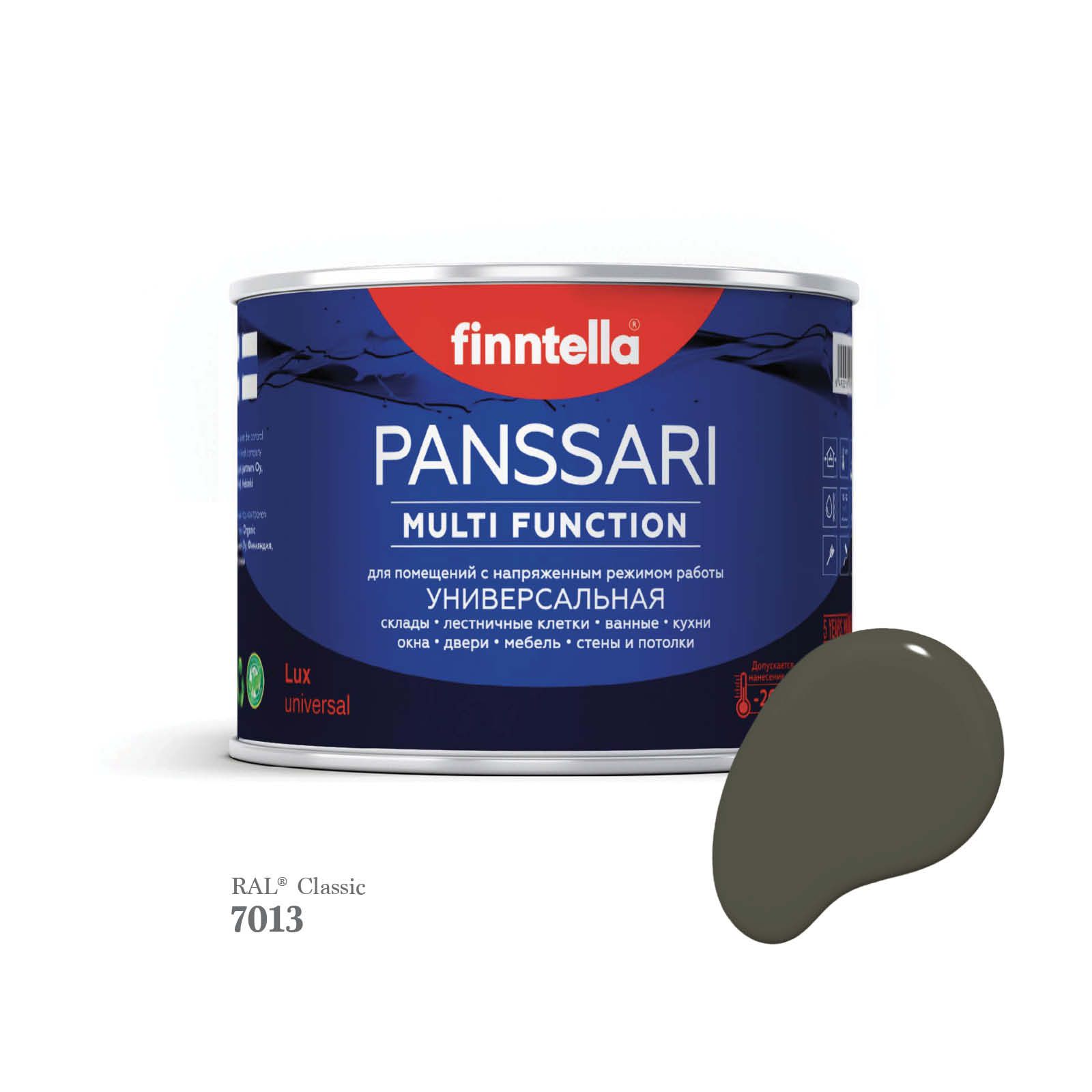 

Грунт - эмаль защитная быстросохнущая PANSSARI, цвет RAL7013 , 0,45л, Серый;коричневый, PANSSARI RAL