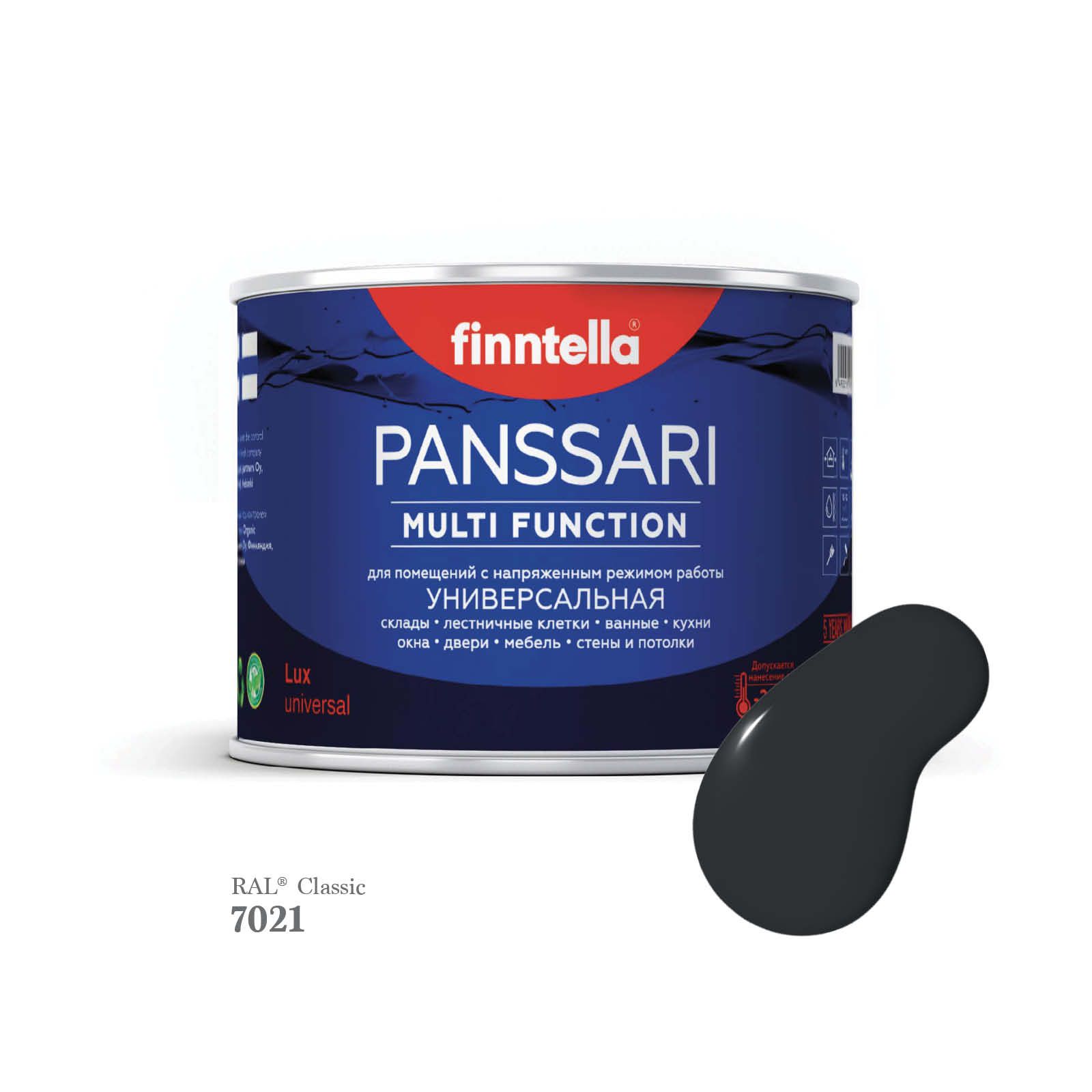 

Грунт - эмаль защитная быстросохнущая PANSSARI, цвет RAL7021 , 0,45л, Серый;черный, PANSSARI RAL