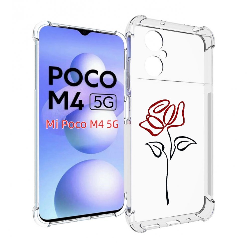 

Чехол MyPads цветок в одну линию для Xiaomi Poco M4 5G, Прозрачный, Tocco