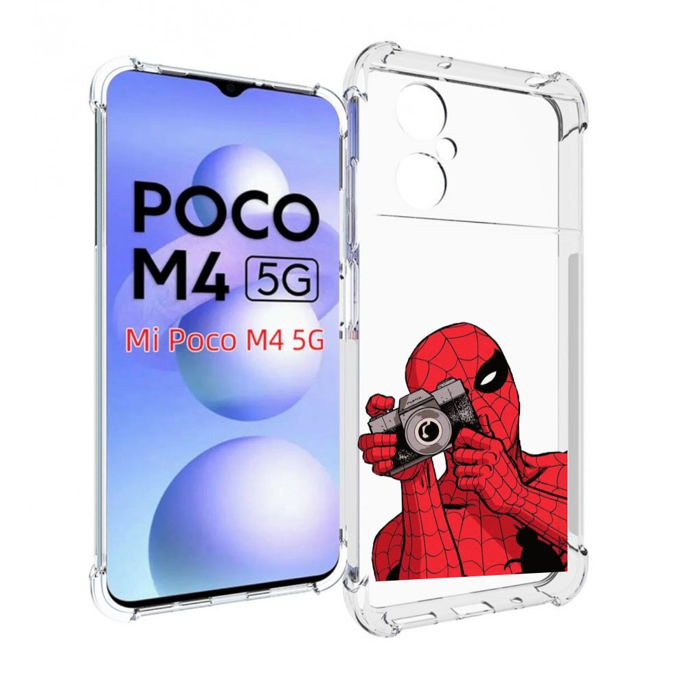 

Чехол MyPads человек паук фотограф детский для Xiaomi Poco M4 5G, Прозрачный, Tocco