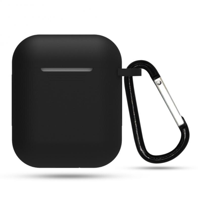 

Силиконовый кейс с карабином для AirPods Black (Черный)