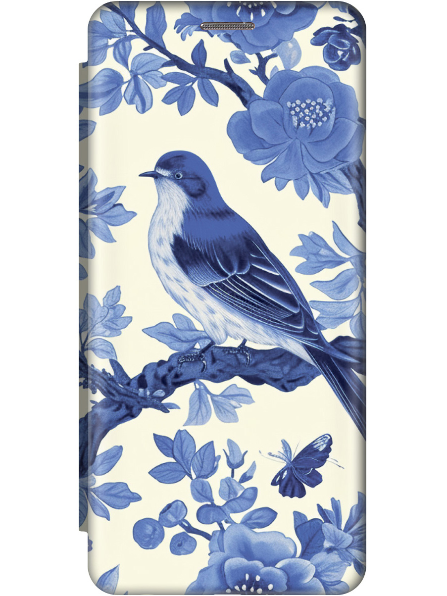 

Чехол-книжка на Samsung Galaxy A33 5G с принтом "Птички" золотой, Золотистый;белый;синий, 740132923