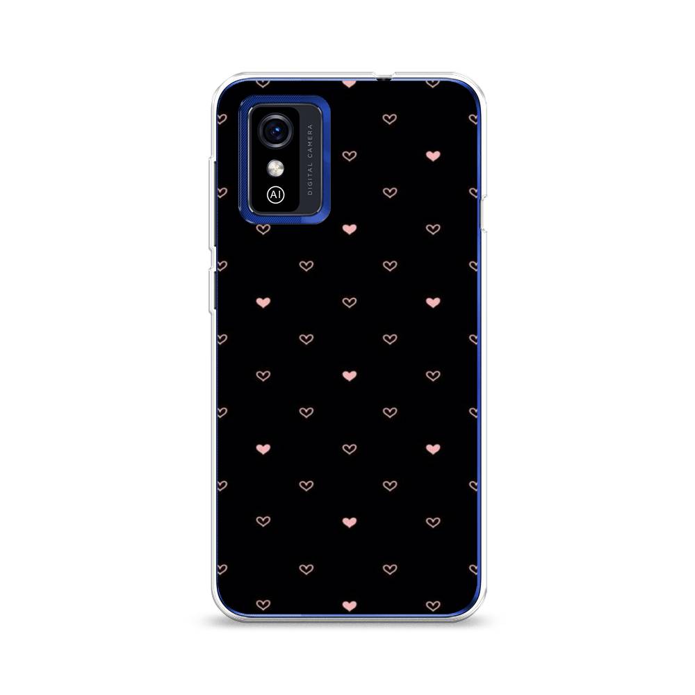 фото Силиконовый чехол "черный фон и сердечки" на zte blade l9 awog