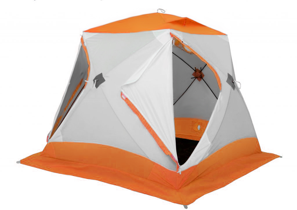 фото Lotos палатка для зимней рыбалки лотос куб 3 классик c9 (композитный каркас), оранжевый