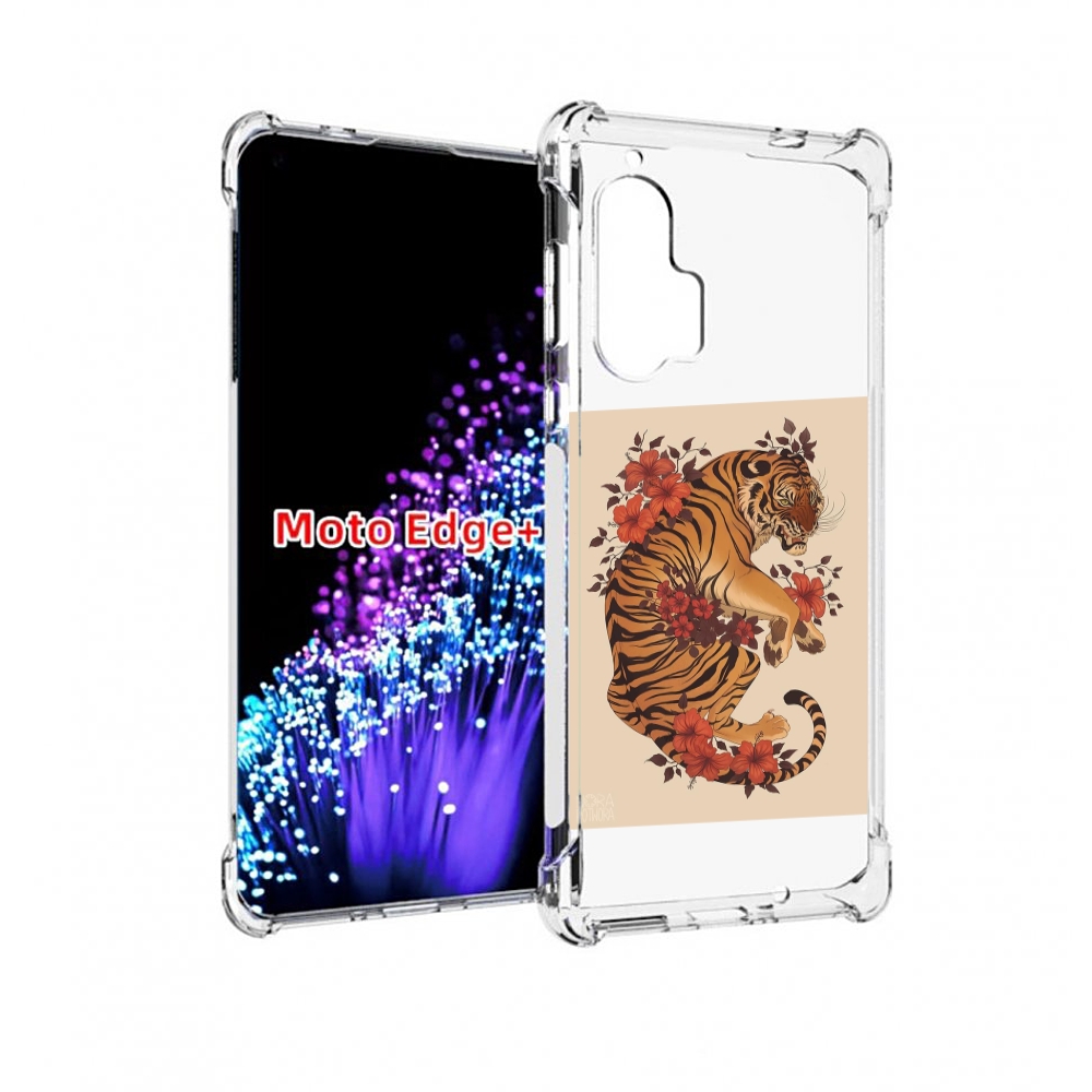 

Чехол MyPads злой-тигр-с-цветами для Motorola Edge+ Plus, Прозрачный, Tocco