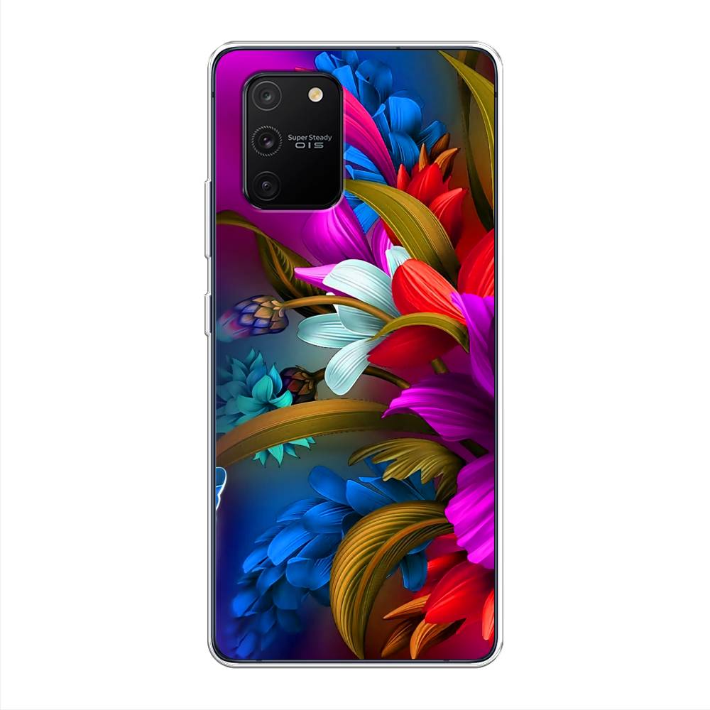 

Чехол на Samsung Galaxy A91 "Фантастические цветы", Фиолетовый;красный;синий, 29950-2