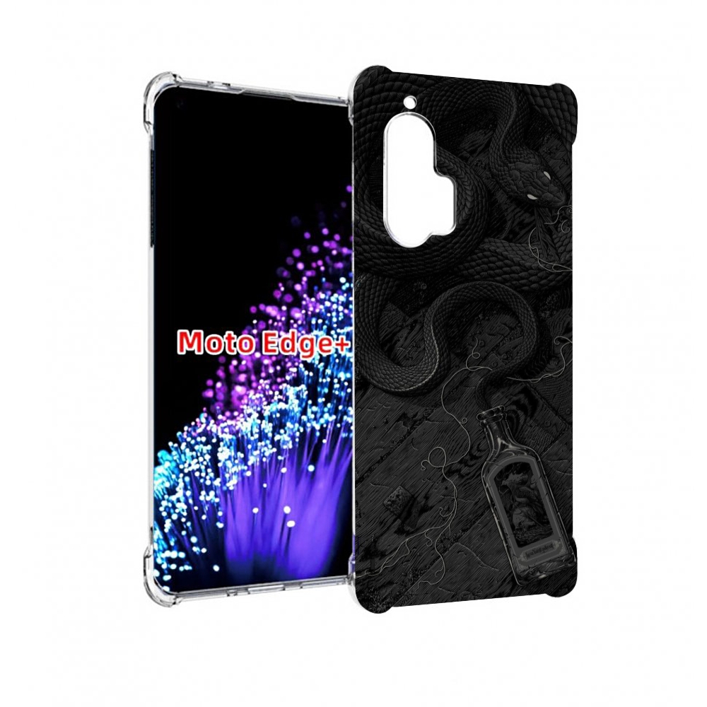 

Чехол MyPads змея с бутылкой для Motorola Edge+ Plus, Прозрачный, Tocco