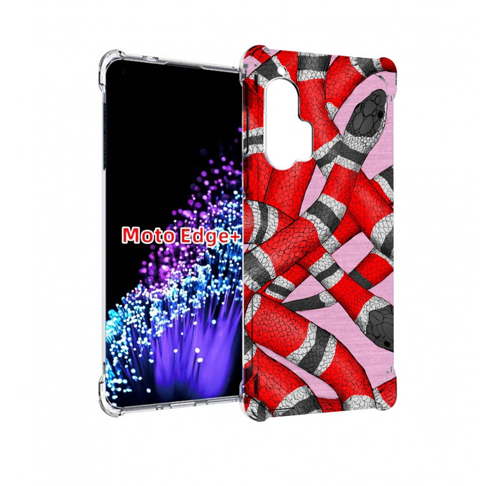 

Чехол MyPads змея-красно-черно-белый для Motorola Edge+ Plus, Прозрачный, Tocco