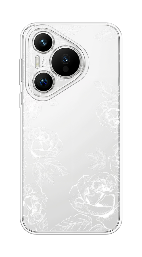 

Чехол на Huawei Pura 70 "Розы графика", Черный;серый, 6124050-1