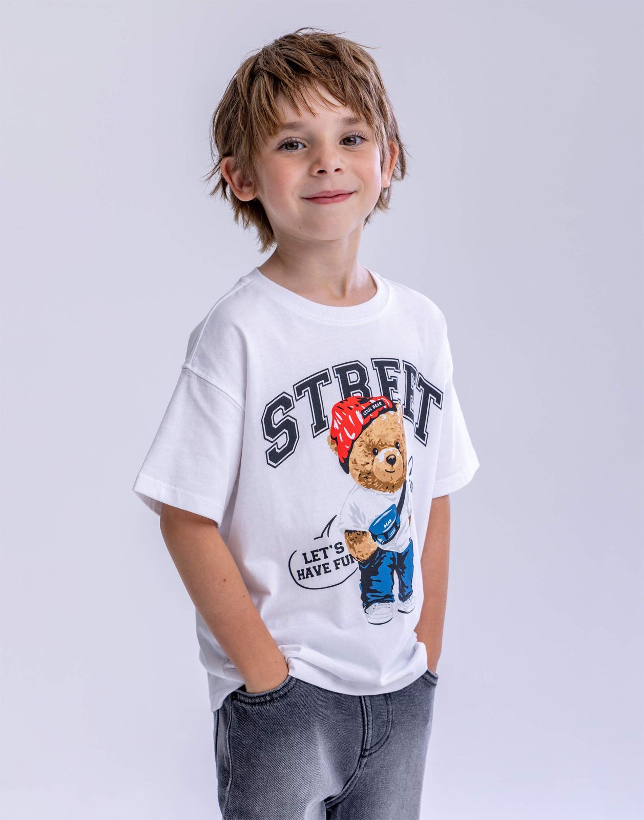 

Футболка для мальчика Gloria Jeans BKT016365 белый 2-4г/104, BKT016365