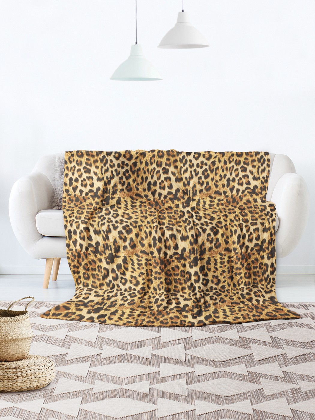 фото Плед 150x200 (велсофт) ambesonne зона леопарда на диван или кресло