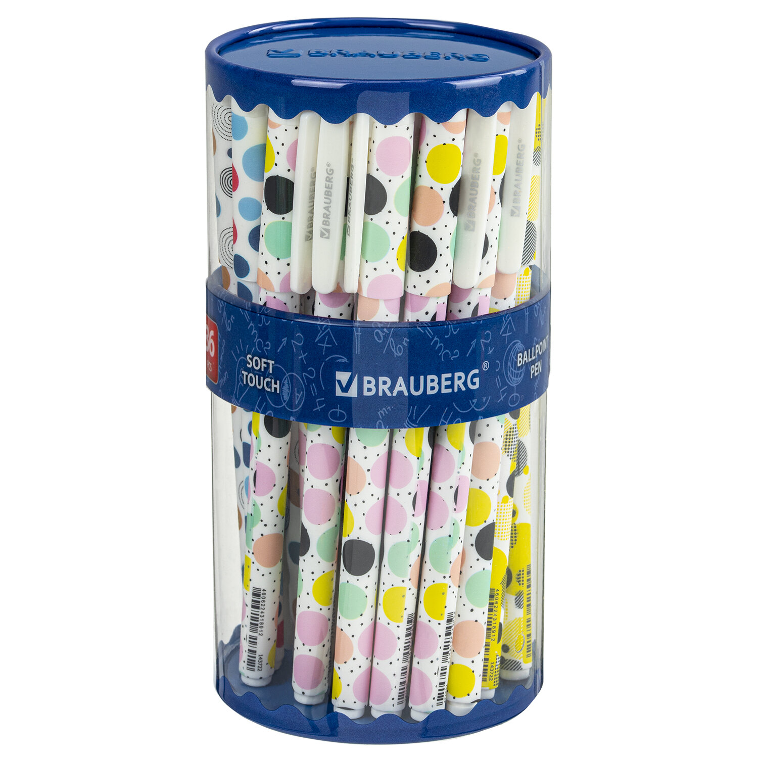 

Ручка шариковая BRAUBERG SOFT TOUCH GRIP DOTS, синяя 36 шт