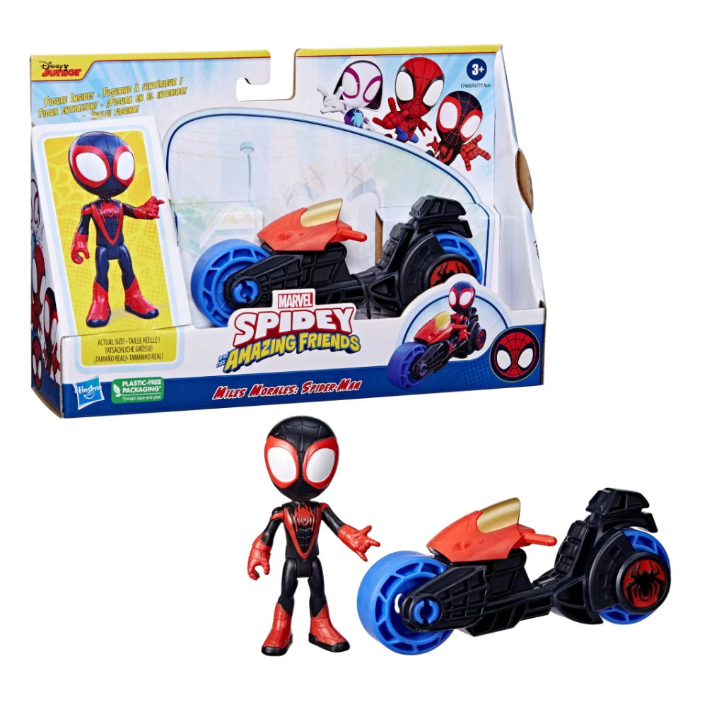 Фигурка Spidey And His Amazing Friends герой на мотоцикле Saf Miles Motorcycle F74605L00