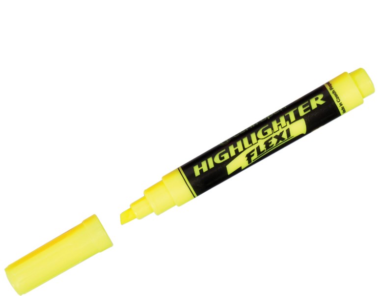 

Текстовыделитель Centropen Flexi 8542 желтый, 1-5мм, гибкий пишущий узел, 485420151