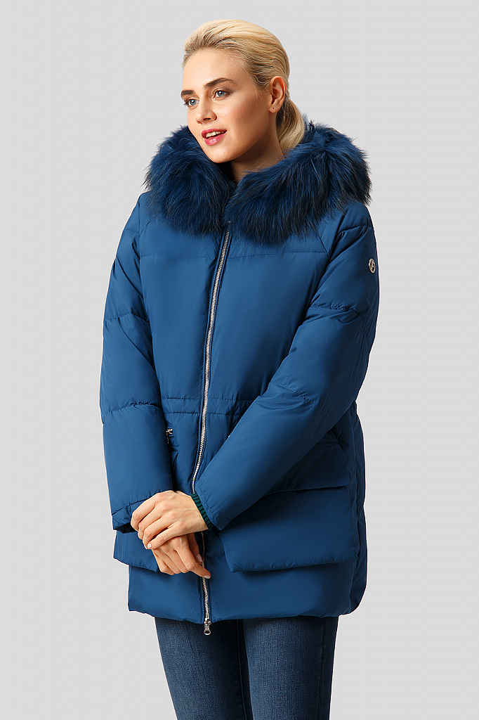 фото Куртка женская finn flare w18-32021 синяя 2xl