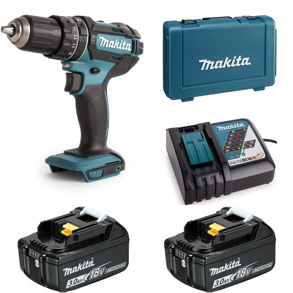 

Ударная дрель-шуруповерт аккумуляторная Makita 62Нм 18В LXT Li-Ion 2x3Ач DHP482RFE, DHP482RFE