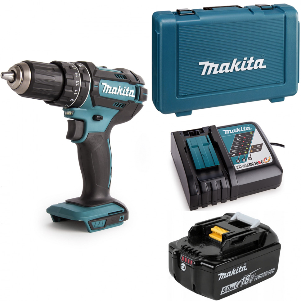 

Ударная дрель-шуруповерт аккумуляторная Makita 62Нм 18В LXT Li-Ion 1x5Ач DHP482RT, DHP482RT