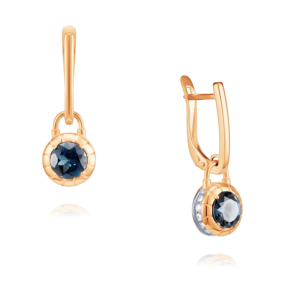

Серьги подвески из красного золота ADAMAS 24041023/01-А50Д-660, фианит/топаз, 24041023/01-А50Д-660