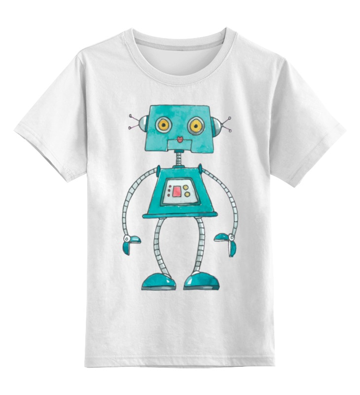Детская футболка Printio Робот цв.белый р.140