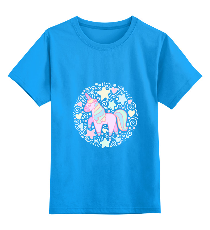 Детская футболка Printio Unicorn цв.голубой р.140