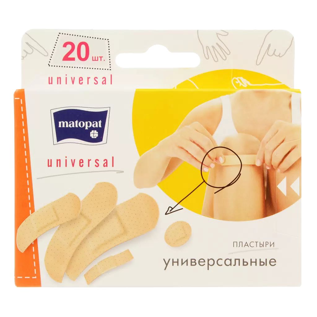 Пластырь 19x76 мм 20 шт Matopat Universal 336₽