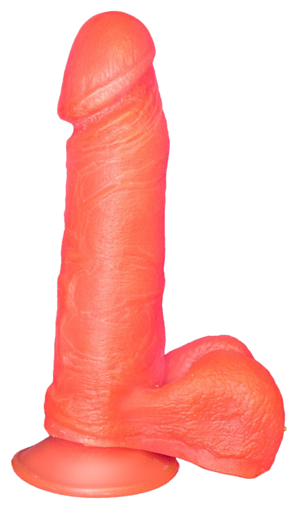 Розовый гелевый фаллоимитатор на подошве-присоске 16 см