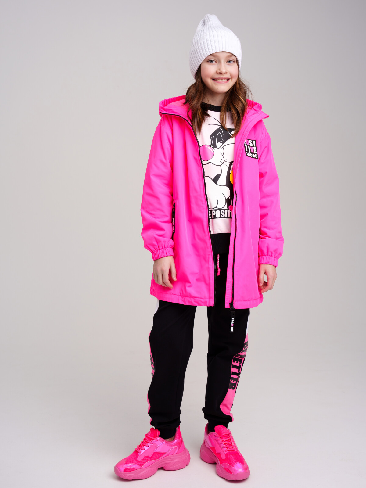 

Ветровка детская PlayToday Tween 12321133, фуксия, 128, Розовый, 12321133