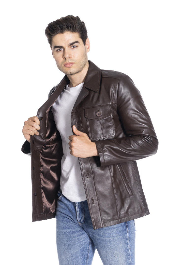

Кожаная куртка мужская DERİNSS DER00216_K коричневая 4XL (доставка из-за рубежа), DER00216_K
