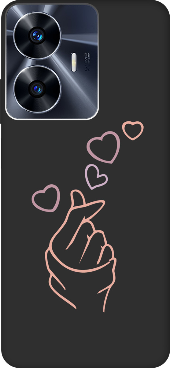

Матовый Soft Touch Чехаол на Realme C55 "K-Heart" черный, Черный;розовый;фиолетовый, 159500