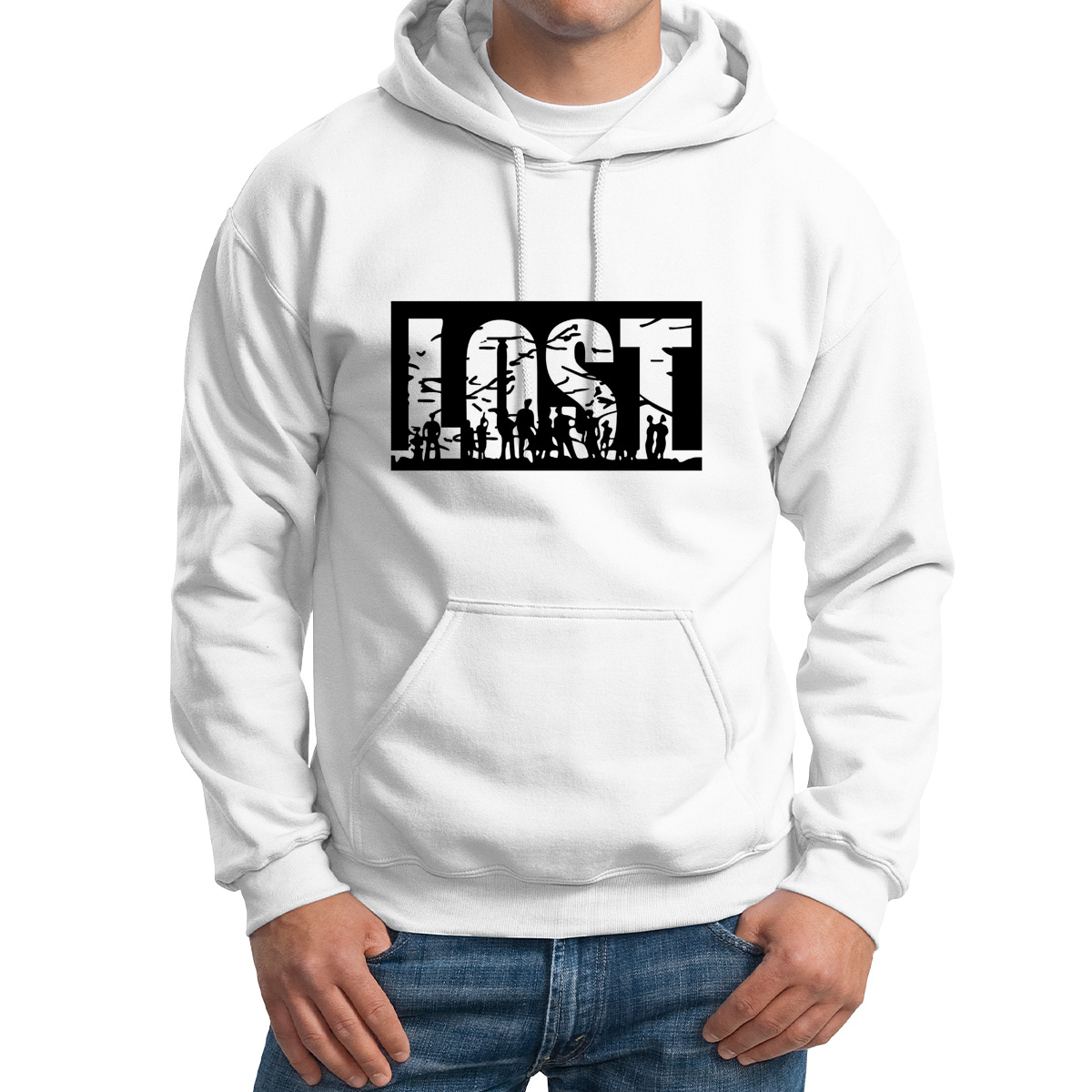 

Худи унисекс CoolPodarok Lost белое 62 RU, Белый, 2M013305