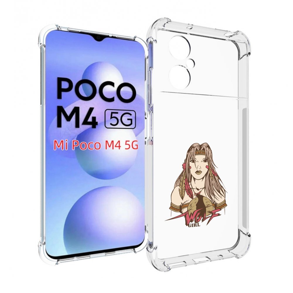 

Чехол MyPads девушка волк для Xiaomi Poco M4 5G, Прозрачный, Tocco