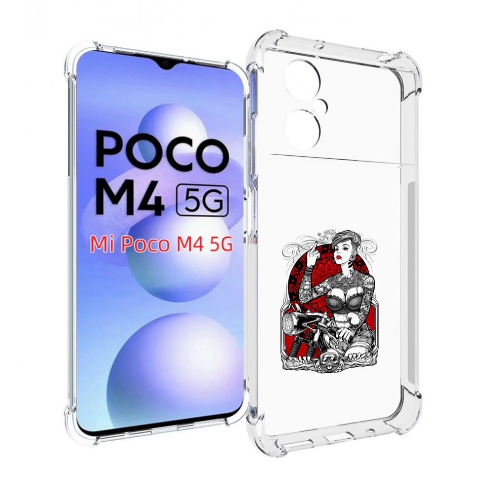 

Чехол MyPads девушка на мотоцикле для Xiaomi Poco M4 5G, Прозрачный, Tocco