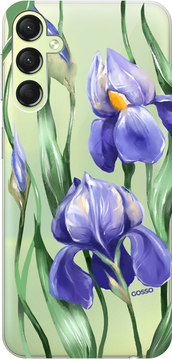

Чехаол на Samsung Galaxy A24 "Amazing Irises" прозрачный, Прозрачный;белый;синий, 159520