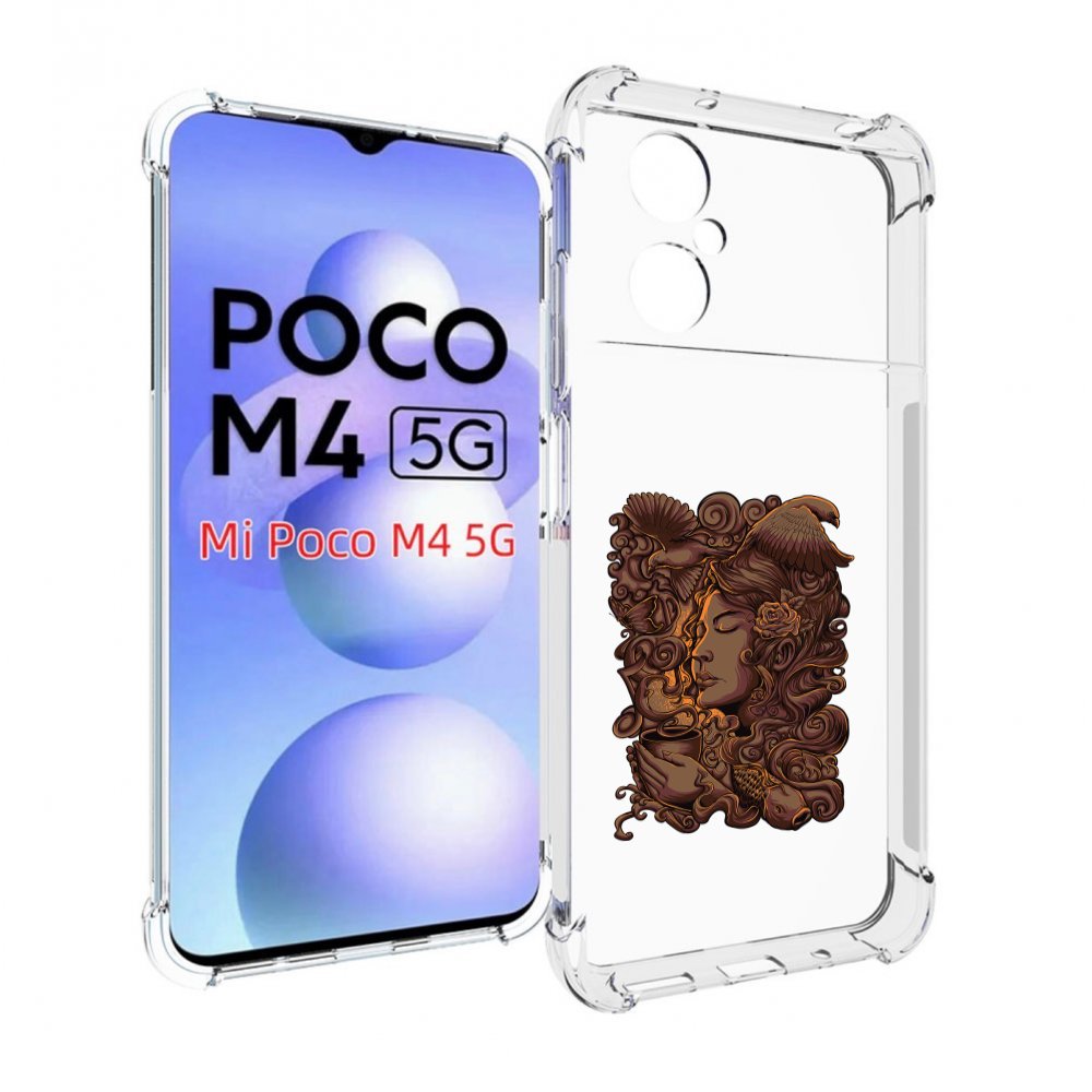 

Чехол MyPads девушка с длинными волосами абстракция для Xiaomi Poco M4 5G, Прозрачный, Tocco