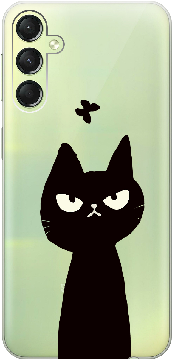 

Чехаол на Samsung Galaxy A24 "Disgruntled Cat" прозрачный, Прозрачный;черный, 159521