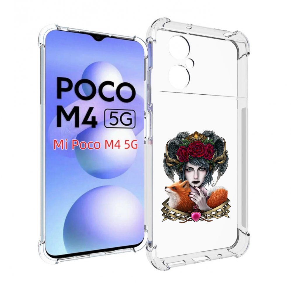 

Чехол MyPads девушка с лисой для Xiaomi Poco M4 5G, Прозрачный, Tocco