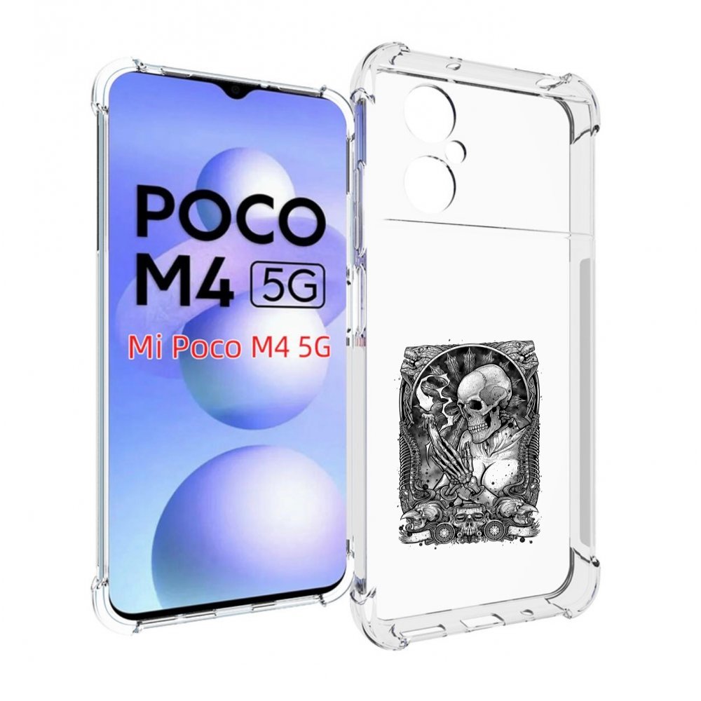 Чехол MyPads девушка скелет для Xiaomi Poco M4 5G